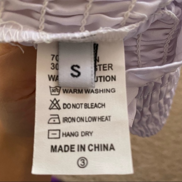 Ruffle Crop Top White - S - Picture 2 of 2